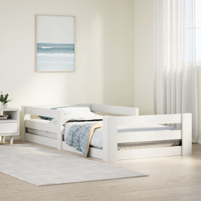 Bed Frame White Solid pine wood Small Single Bed Frame