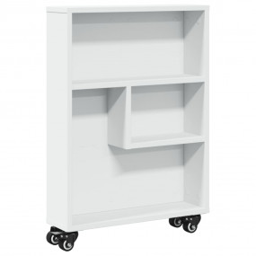 Narrow Storage Trolley White Engineered Wood 18.9x5.1x2...