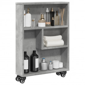 Narrow Storage Trolley Concrete Grey Engineered Wood Na...