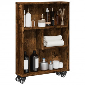 Narrow Storage Cart Smoked Oak Engineered Wood 18.9 x 5...