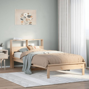 Bookcase Bed Natural Pine Solid Pine Wood Twin Bookcase...