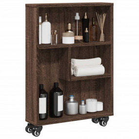 Narrow Storage Trolley Brown Oak Engineered Wood Narrow