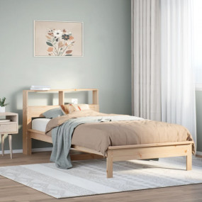 Bookcase Bed Natural wood Solid pine wood, Plywood Twin