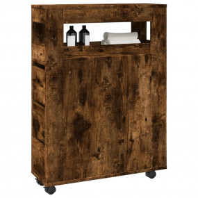 Narrow Bathroom Cabinet Smoked oak Engineered wood Slim