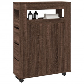 Narrow Bathroom Cabinet Brown oak Engineered wood Slim