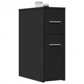 Narrow Bathroom Cupboard Black Engineered wood Slim Rol...