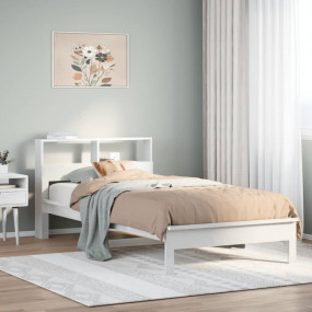 Bookcase Bed White Solid Pine Wood, Plywood Twin Bookca...