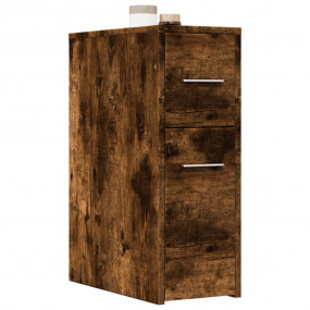 Narrow Bathroom Cupboard Smoked Oak Engineered Wood Sli...