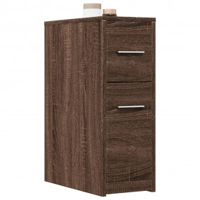 Narrow Bathroom Cupboard Brown Oak Engineered Wood Narr...