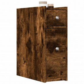 Narrow Bathroom Cupboard Smoked oak Engineered wood Sli...