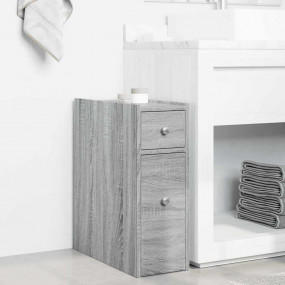 Narrow Bathroom Cupboard Grey Sonoma Engineered Wood Sl...