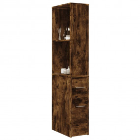 Narrow Bathroom Cupboard Smoked Oak Engineered Wood Sli...