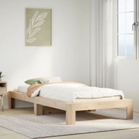 Bed Frame Natural Wood Solid Pine Wood Twin Stylish Sto...