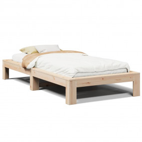Bed Frame Natural Wood Solid Pine Wood Small Single Bed...