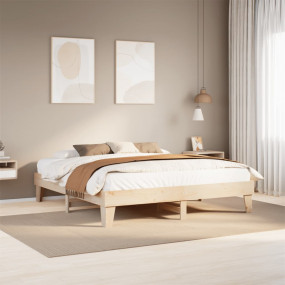 Bed Frame Natural wood Solid pine wood, Plywood Full Du...