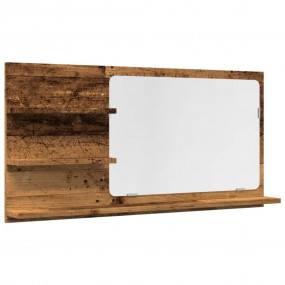 Bathroom Mirror Cabinet Old Wood Engineered Wood, Glass