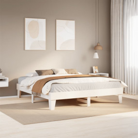 Bed Frame White Solid pine wood, Plywood slats