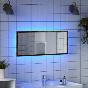 Bathroom Mirror Smoked oak Engineered wood, glass 39.4 ...