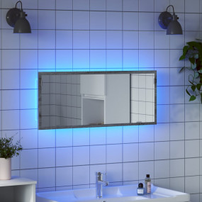 Bathroom Mirror Grey Sonoma Engineered Wood, Glass 39.4...