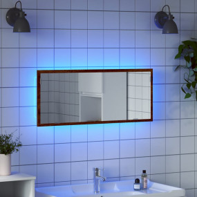 Bathroom Mirror Brown oak Engineered wood, glass