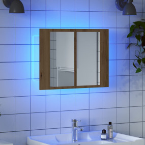 LED Mirror Cabinet Artisan Oak Engineered wood, glass