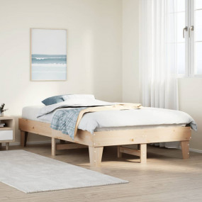 Bed Frame Natural Wood Solid Pine Wood Double Bed Frame
