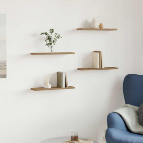Wall Shelf Set of 4 Artisan oak Engineered wood
