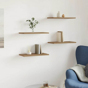 Wall Shelf Set of 4 Artisan oak Engineered wood