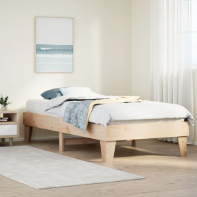 Bed Frame Unfinished wood Solid pine wood, plywood Twin...