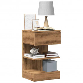 Bedside Cabinet Artisan Oak Engineered Wood Standard