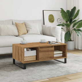 Coffee Table Artisan Oak Engineered Wood, Metal Small