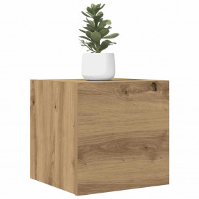 Wall Mounted TV Cabinet Artisan Oak Engineered Wood Com...