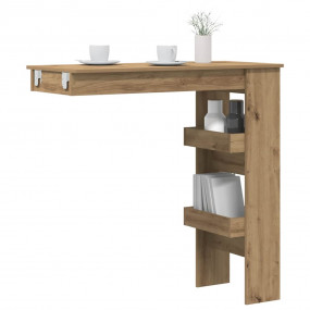 Wall Bar Table Artisan Oak Engineered Wood Medium Wall ...