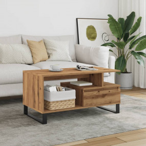 Coffee Table Artisan Oak Engineered Wood, Metal Legs Re...