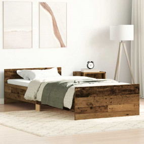 Bed Frame Old wood Engineered wood, Solid pine wood, Pl...