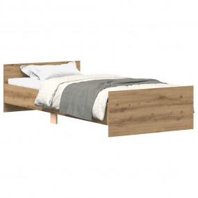 Bed Frame Artisan oak Engineered wood Twin Durable Bed ...