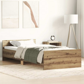Bed Frame Artisan Oak Engineered Wood Twin Durable Bed ...