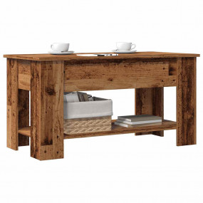 Coffee Table Old Wood Engineered Wood Medium Adjustable...