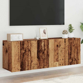 TV Cabinet Set of 2 Old Wood Engineered Wood