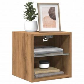TV Wall Cabinet Artisan oak Engineered wood, Glass Smal...