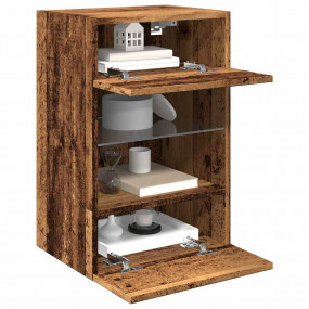 TV Wall Cabinet Set of 2 Old wood Engineered wood and g...