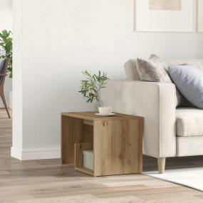 Side Table Artisan Oak Engineered Wood Small Accent Tab...