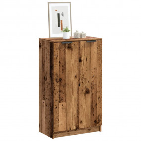 Shoe Cabinet Old Wood Engineered Wood Medium Shoe Cabin...