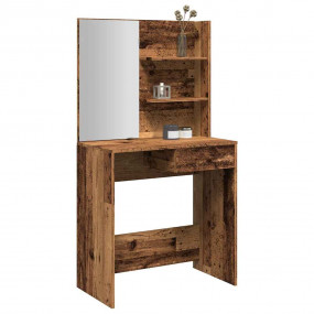 Dressing Table Old Wood Engineered Wood, Glass