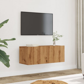 TV Cabinet Set of 2 Artisan Oak Engineered Wood