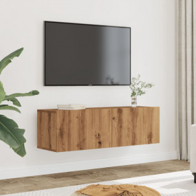 TV Cabinet Set of 2 Artisan Oak Engineered Wood Medium