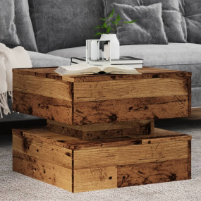 Coffee Table Old wood Engineered wood 19.7x19.7x15.7 in...