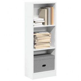 Bookcase White Engineered Wood Medium Bookcase Rectangu...