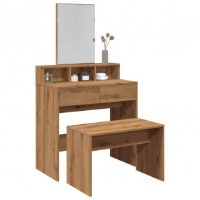 Dressing Stool Artisan Oak Engineered Wood 27.6 in Long