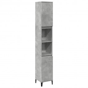 Bathroom Cabinet Concrete Grey Engineered Wood, Iron Ta...
